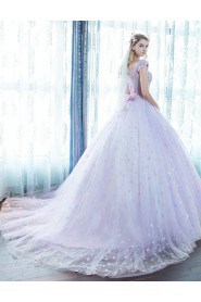 Ball Gown V-neck Tulle Wedding Dress