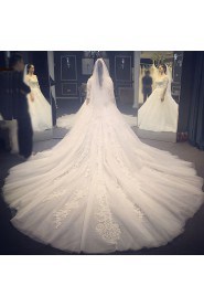 Ball Gown V-neck Lace Wedding Dress