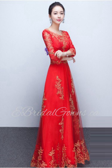 Sheath / Column Scoop Floor-length Prom / Evening Dress