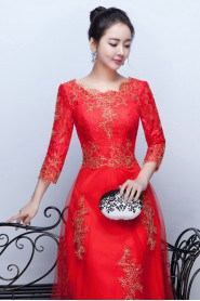 Sheath / Column Scoop Floor-length Prom / Evening Dress