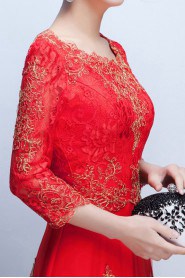 Sheath / Column Scoop Floor-length Prom / Evening Dress