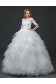 Ball Gown Scoop Lace Wedding Dress