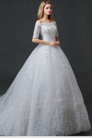 Ball Gown Off-the-shoulder Lace Wedding Dress