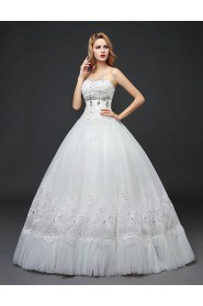 Ball Gown Strapless Lace Wedding Dress