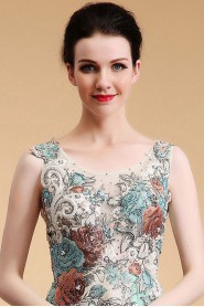 A-line Scoop Tulle Prom / Evening Dress