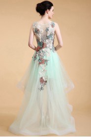 A-line Scoop Tulle Prom / Evening Dress