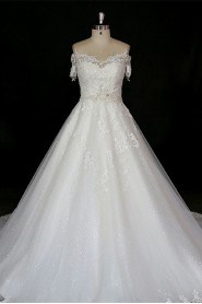 A-line Off-the-shoulder Lace Wedding Dress