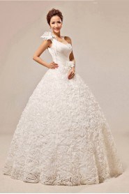 Ball Gown One Shoulder Wedding Dress