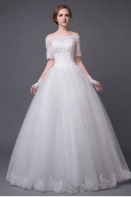 Ball Gown Off-the-shoulder Lace Wedding Dress