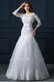 Trumpet / Mermaid Scoop Tulle Wedding Dress