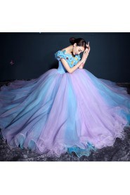 Ball Gown Off-the-shoulder Evening / Prom Dress with Flower(s)