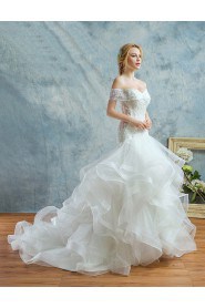 Ball Gown Off-the-shoulder Tulle,Lace Wedding Dress with Beading