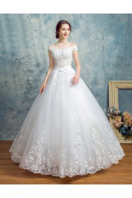 Ball Gown Off-the-shoulder Wedding Dress with Beading