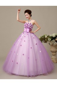 Ball Gown Strapless Tulle Wedding Dress with Flower(s)