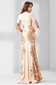 Sheath / Column Scoop Evening / Prom Dress with Beading