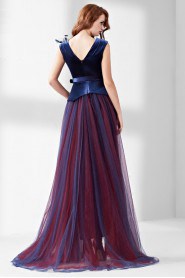 Sheath / Column V-neck Evening / Prom Dress with Flower(s)