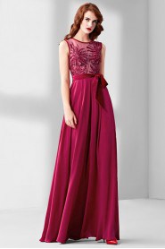 Sheath / Column Scoop Evening / Prom Dress with Beading