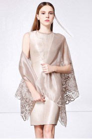 Sheath / Column Scoop Evening / Prom Dress with Embroidery