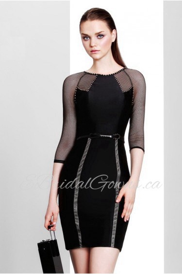 Sheath / Column Scoop Evening / Prom Dress with Beading