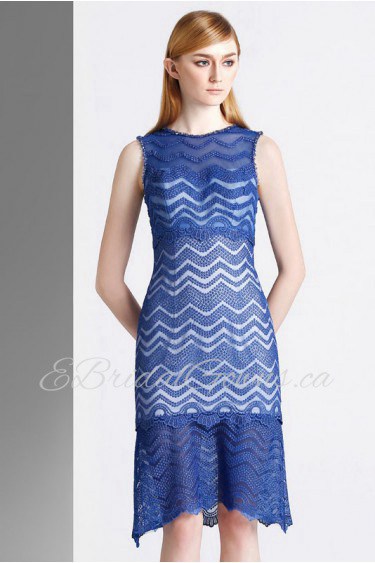 Sheath / Column High Neck Evening / Prom Dress with Rhinestone