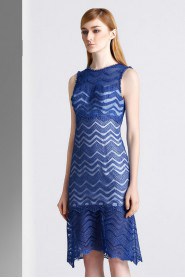 Sheath / Column High Neck Evening / Prom Dress with Rhinestone