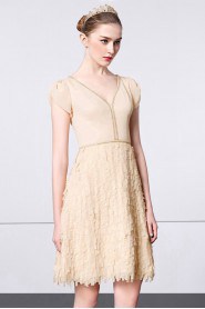 Sheath / Column V-neck Evening / Prom Dress