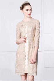 Sheath / Column Scoop Evening / Prom Dress with Embroidery