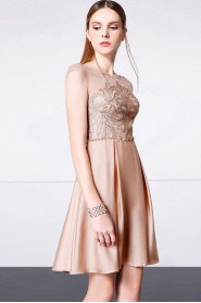 A-line Scoop Evening / Prom Dress with Rhinestone