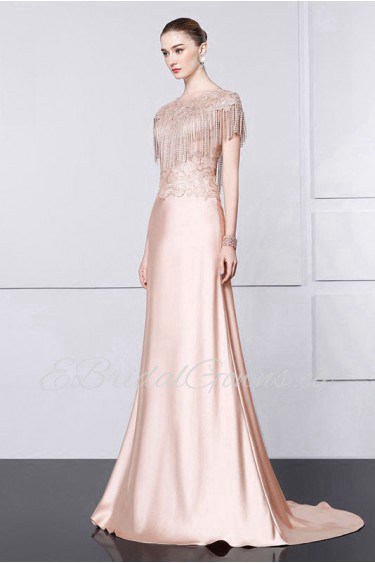 Sheath / Column Scoop Evening / Prom Dress with Beading