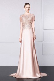 Sheath / Column Scoop Evening / Prom Dress with Beading