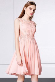 A-line Scoop Evening / Prom Dress with Rhinestone