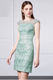 Sheath / Column Scoop Evening / Prom Dress