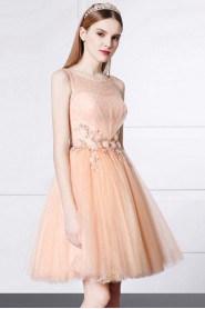 Ball Gown Scoop Evening / Prom Dress with Beading