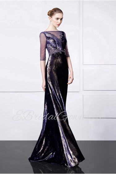 Sheath / Column Off-the-shoulder Evening / Prom Dress with Rhinestone
