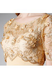 Sheath / Column Scoop Evening / Prom Dress with Beading