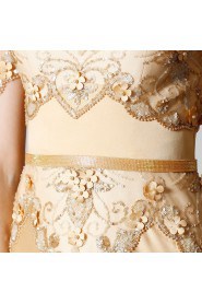 Sheath / Column Scoop Evening / Prom Dress with Beading