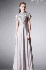 Sheath / Column High Neck Evening / Prom Dress with Embroidery