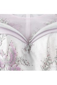 Asymmetrical Scoop Evening / Prom Dress with Flower(s)