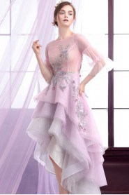 Ball Gown Scoop Evening / Prom Dress with Flower(s)