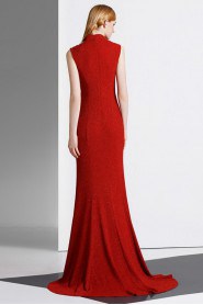 Sheath / Column High Neck Evening / Prom Dress with Rhinestone