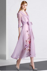 Sheath / Column V-neck Evening / Prom Dress with Embroidery