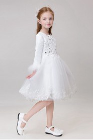 A-line 3/4 Length Sleeve Flower Girl Dress