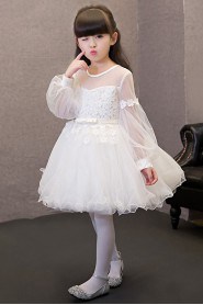 Lace Long Sleeve A-line Flower Girl Dress