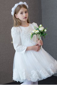 Long Sleeve A-line Flower Girl Dress