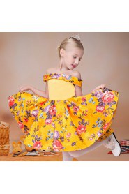 Off-the-shoulder A-line Satin Flower Girl Dress