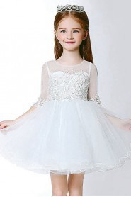 Long Sleeve Lace A-line Flower Girl Dress